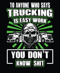 Trucker t shirt design template.