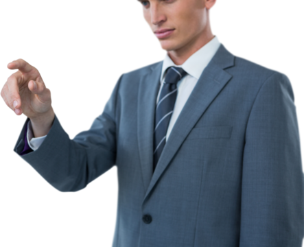 Businessman making hand gesture