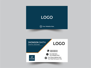 Double-sided creative business card template.Portrait and landscape orientation. Horizontal and vertical layout.
 Personal visiting card with company logo. Vector illustration.
