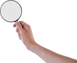 Gardinen Hand holding magnifying glass © vectorfusionart