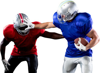 Fototapeta premium Two American football players in action