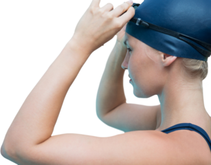 Side view of female swimmer