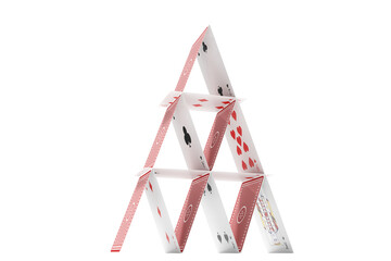 Digital image of card tower