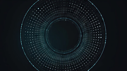Fototapeta premium 3D render illustration. Made by AI Midjourney. futuristic circle dot portal with glow effect