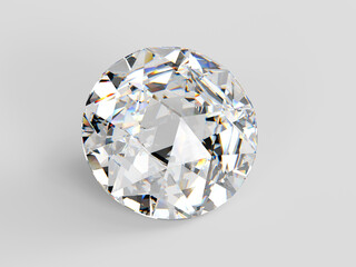 Diamond of double rose cut on white background