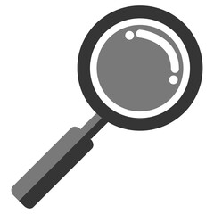 Magnifying glass over white background