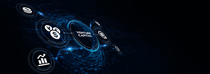 Start-up Funding Crowdfunding Investment Venture Capital Entrepreneurship Internet Business Technology Concept. 3d illustration