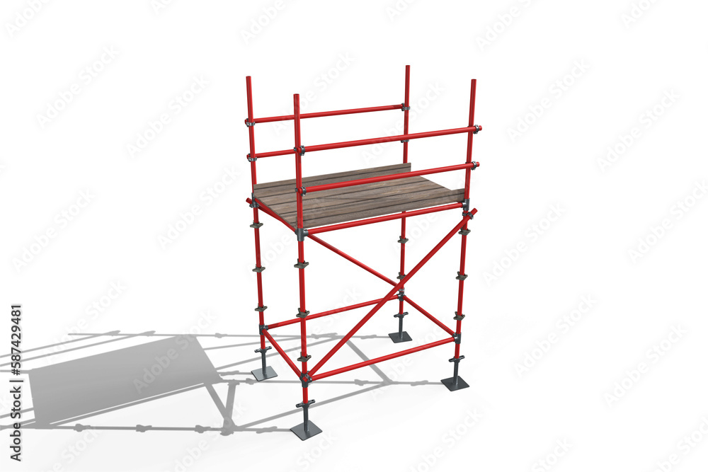 Poster 3d image of red scaffolding structure