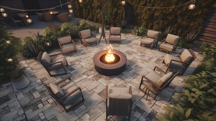 A cozy and comfortable outdoor patioa fire pit1. Generative Ai
