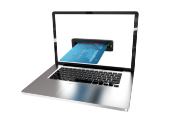 Credit card insert in laptop screen