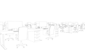 Draw of an open space 