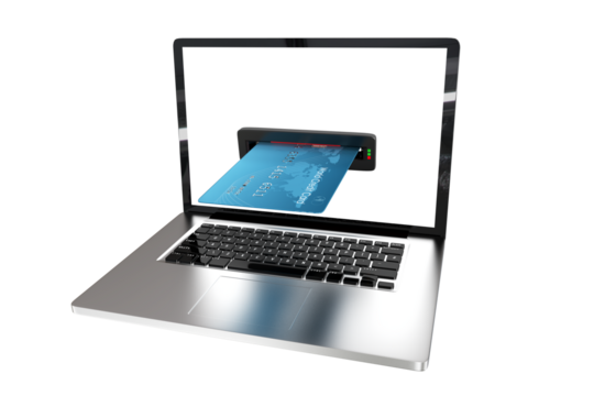 Credit card insert in laptop screen