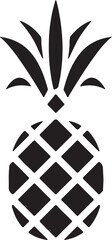 Pineapple Silhouette Icon Isolated on White Black Pineapple Vector