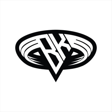 recommend clip art: BK Logo monogram with triangle shape slice isolated outline design template