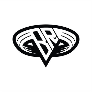 recommend clip art: BR Logo monogram with triangle shape slice isolated outline design template
