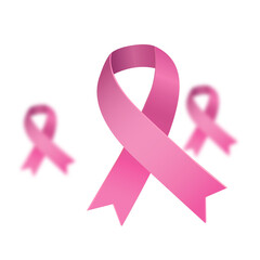 Pink breast cancer awareness ribbons