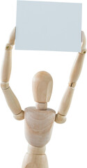 3d image of wooden figurine showing blank board 