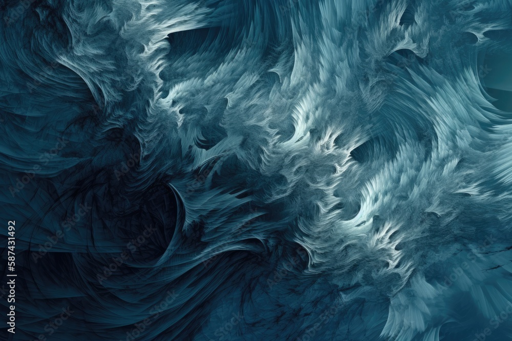 Poster digitally created ocean wave in motion. generative ai