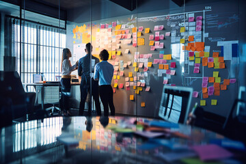 Colleagues discussing, analyzing and prioritizing tasks to achieve business goals and enhance teamwork effectiveness