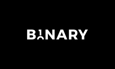 Binary word simple typography design