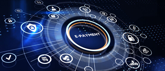Obraz premium E-payment electronic concept. 3d illustration