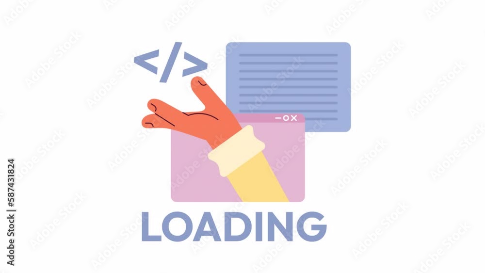 Aufkleber animated creating website loader. source code. flash message 4k video footage. color isolated loadin