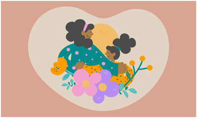 Mom's day. Colorful vector illustration. Perfect for poster, banner, invitation.
