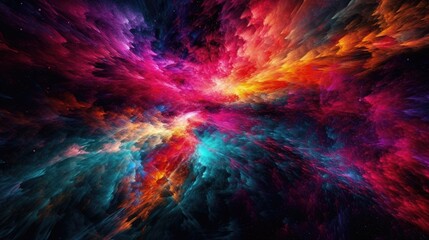 Fototapeta na wymiar Beautiful Colorful Space Galaxy Artwork, Space Nebula Art – Generative AI