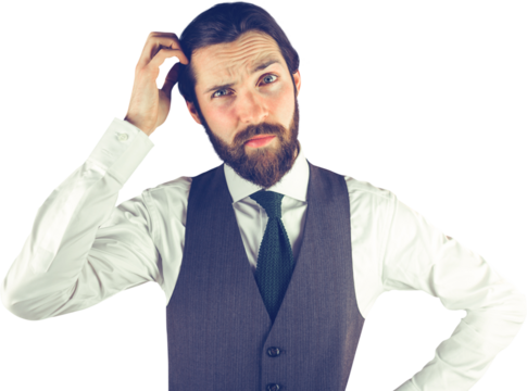 Portrait of confused businessman