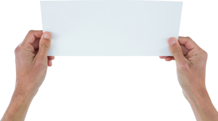Cropped hands of business executive holding blank paper