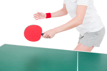 Female athlete playing ping pong