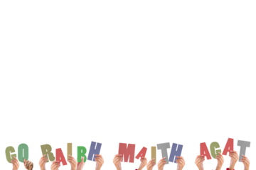 Colorful alphabet spelling thanks in Irish held up by people