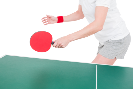 Female athlete playing ping pong