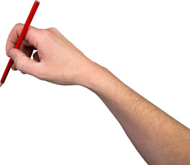 Hand writing with pencil over white background