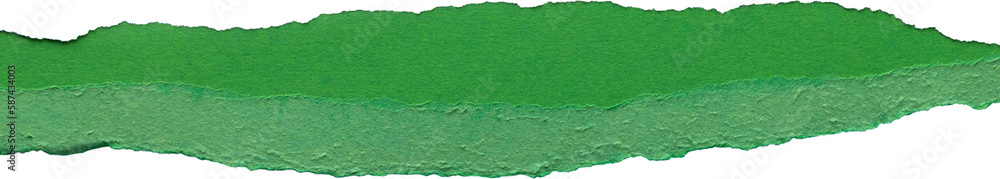 Poster image of close up of green torn paper with copy space on transparent background