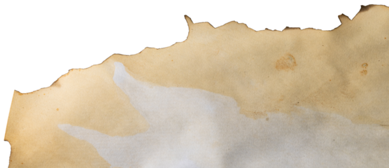 Image of close up of burnt paper with copy space on transparent background