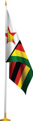 Zimbabwe table flag.Zimbabwe flag on transparent background
