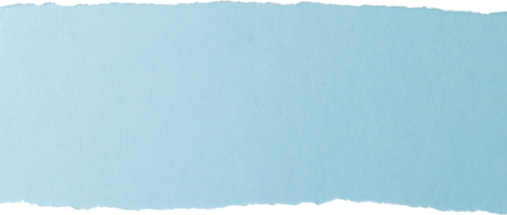 Image of close up of blue torn paper with copy space on transparent background