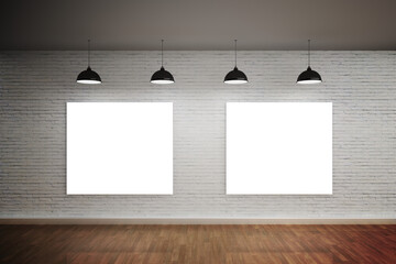 Blank picture frames on wall