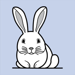  A Beautiful and Eye catching Rabbit line art in Black and white