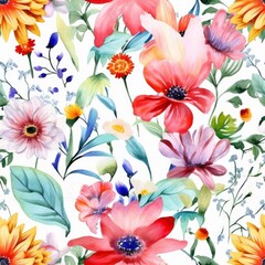  Floral seamless Pattern, seamless Digital Paper, leaf pattern. Digital Watercolor. seamless texture. Printing on fabric, greeting cards, invitations, bedroom decor, scrapbooking, prints, mugs, poster