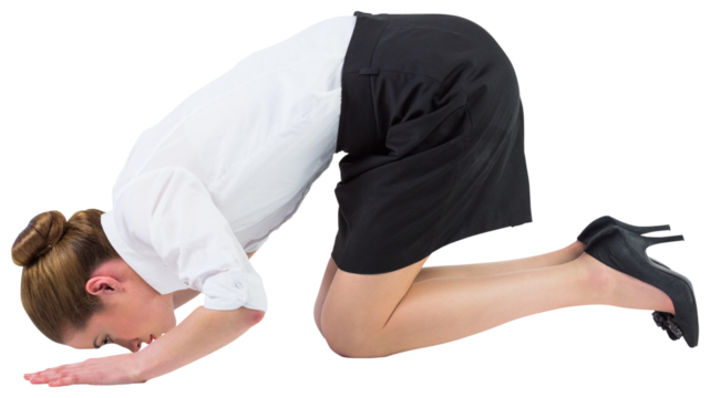 Businesswoman on all fours - Powered by Adobe