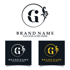 Luxury initial G Logo template for Restaurant Royalty Boutique Cafe Hotel Heraldic Jewelry etc