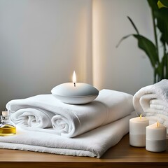 Obraz na płótnie Canvas spa setting with candles
