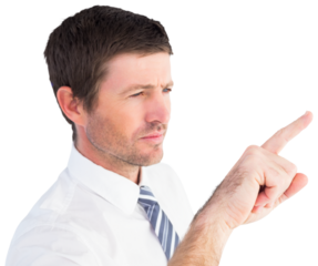 Businessman pointing with his finger