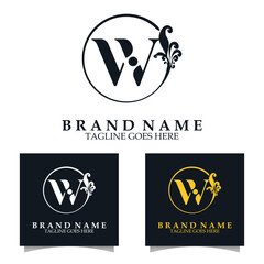 Luxury initial W Logo template for Restaurant Royalty Boutique Cafe Hotel Heraldic Jewelry etc