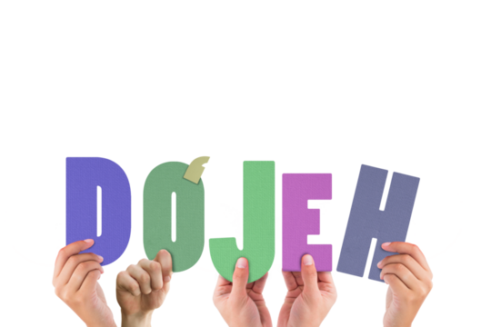 Cropped hands holding multi colored letters 