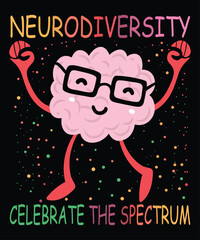 Neurodiversity Celebrate The Spectrum T-Shirt, Brain T-Shirt Print Template
