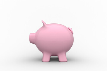 Side view of piggy bank