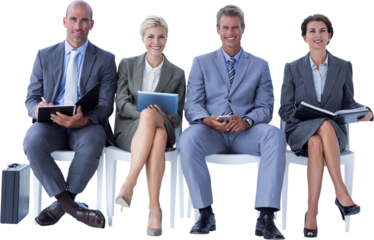 Business people waiting to be called into interview
